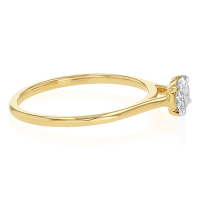 Luminesce Lab Grown 1/2 Carat Diamond 4 Claw Ring In 9ct Yellow Gold