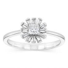 Load image into Gallery viewer, Luminesce Lab Grown 1/3 Carat Princess and Taper Cut Diamond Ring in 9ct Yellow Gold