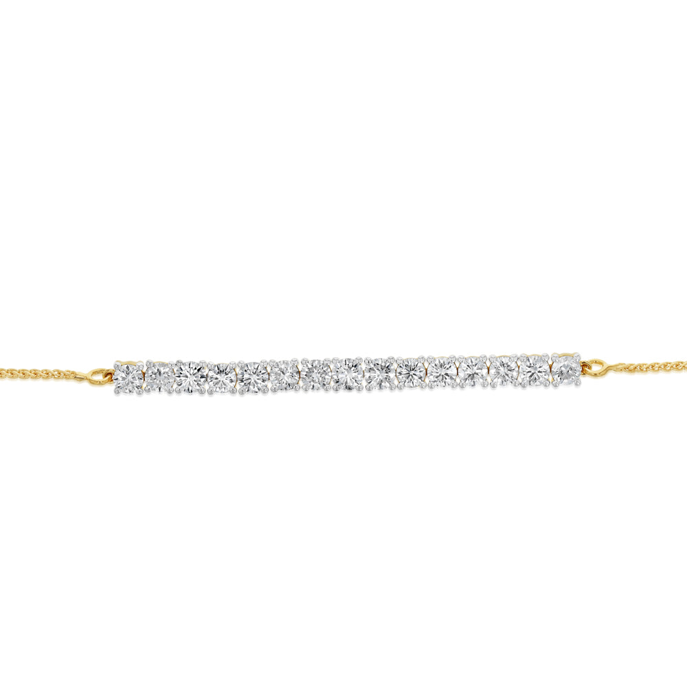 Luminesce Lab Grown 3 Carat Diamond Bolo Bracelet in Gold Plated Sterling Silver