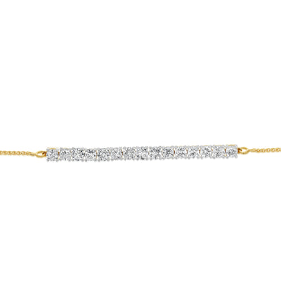 Luminesce Lab Grown 3 Carat Diamond Bolo Bracelet in Gold Plated Sterling Silver