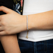 Load image into Gallery viewer, Luminesce Lab Grown 3 Carat Diamond Bolo Bracelet in Gold Plated Sterling Silver