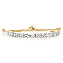 Load image into Gallery viewer, Luminesce Lab Grown 4 Carat Diamond Bolo Bracelet in Gold Plated Sterling Silver