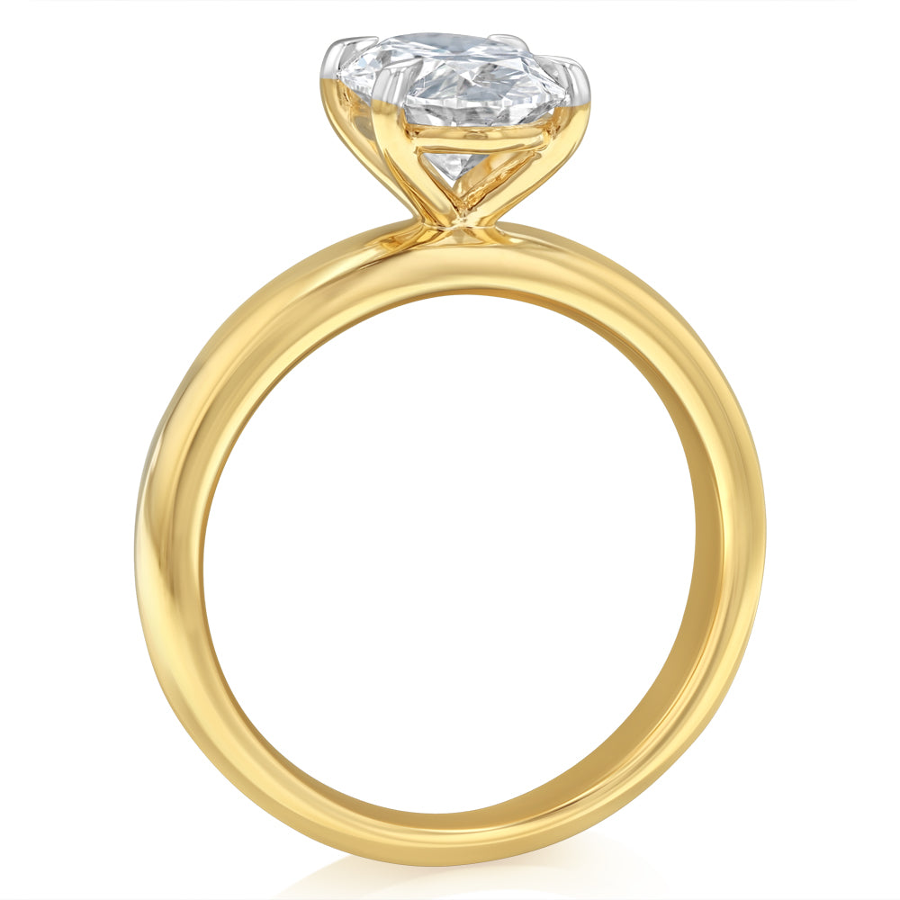 Luminesce Lab Grown 2 Carat Diamond Solitaire Ring in Gold Plated Sterling Silver