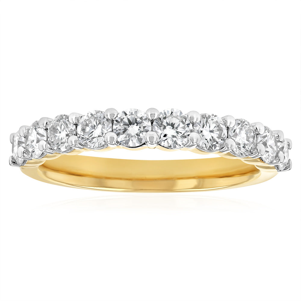 Luminesce Lab Grown 1 Carat Diamond Eternity Ring in Gold Plated Sterling Silver