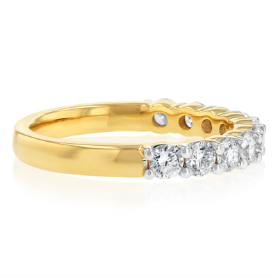 Luminesce Lab Grown 1 Carat Diamond Eternity Ring in Gold Plated Sterling Silver