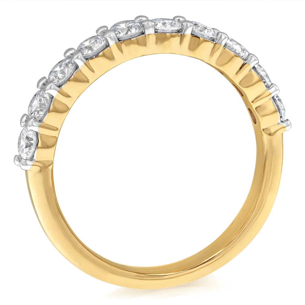 Luminesce Lab Grown 1 Carat Diamond Eternity Ring in Gold Plated Sterling Silver