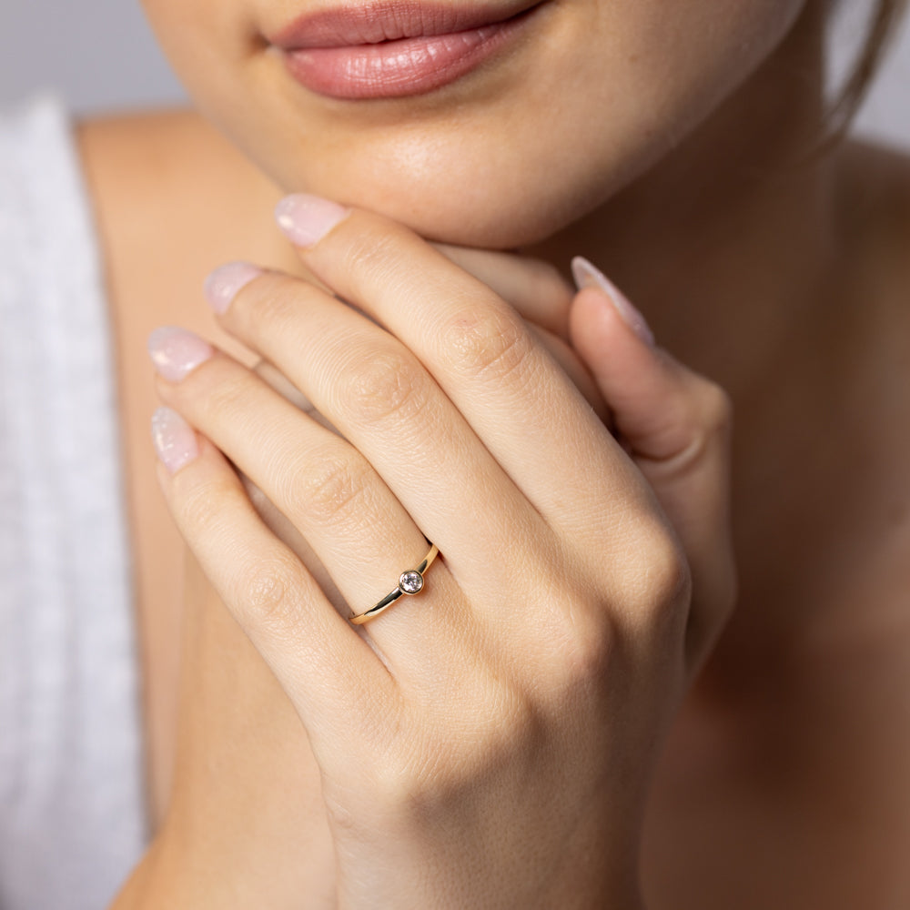 Luminesce Lab Grown Brilliant Cut Bezel Solitaire Diamond Ring in 9ct Yellow Gold