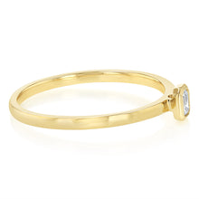 Load image into Gallery viewer, Luminesce Lab Grown Emerald Cut Bezel Solitaire Diamond Ring in 9ct Yellow Gold