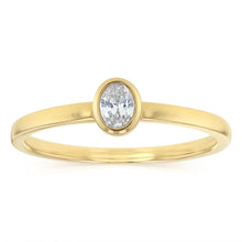 Load image into Gallery viewer, Luminesce Lab Grown Oval Cut Bezel Solitaire Diamond Ring in 9ct Yellow Gold