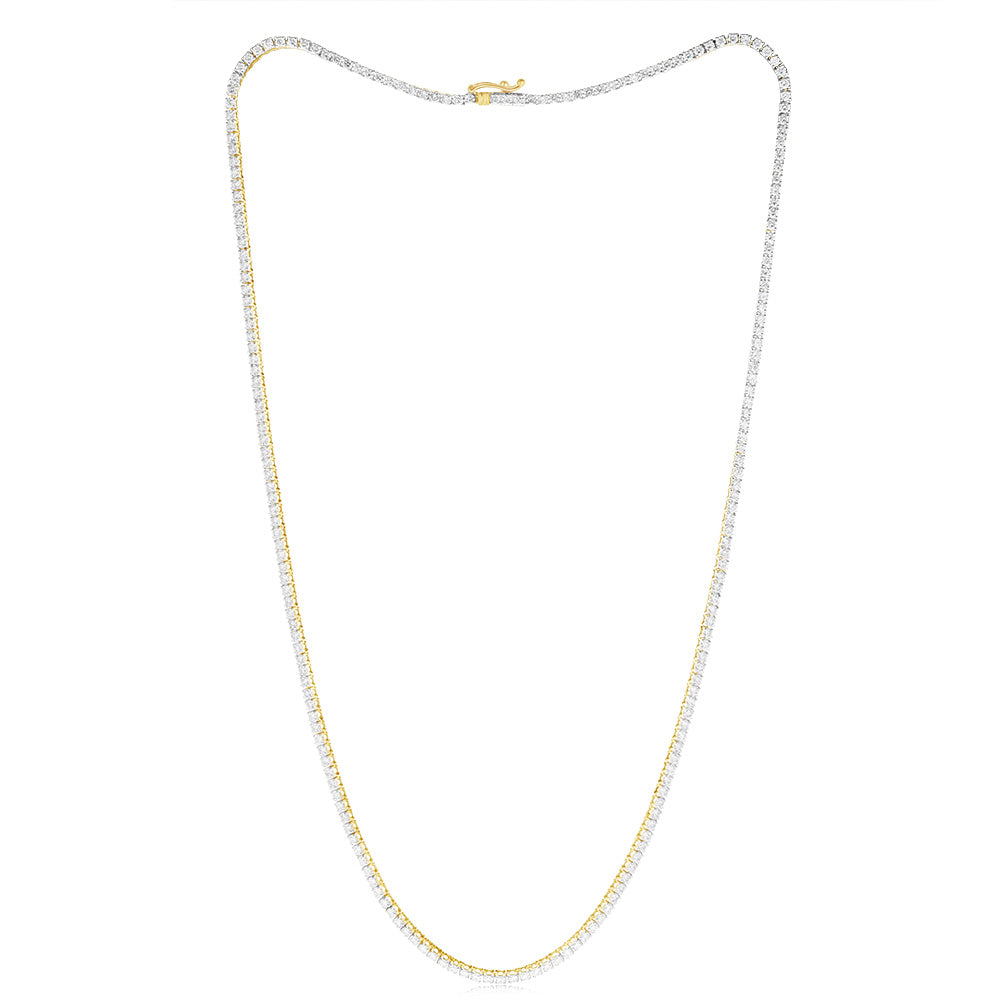 Luminesce Lab Grown 5 Carat Diamond 46cm Tennis Necklace in 9ct Yellow Gold