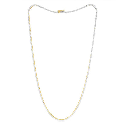 Luminesce Lab Grown 5 Carat Diamond 46cm Tennis Necklace in 9ct Yellow Gold