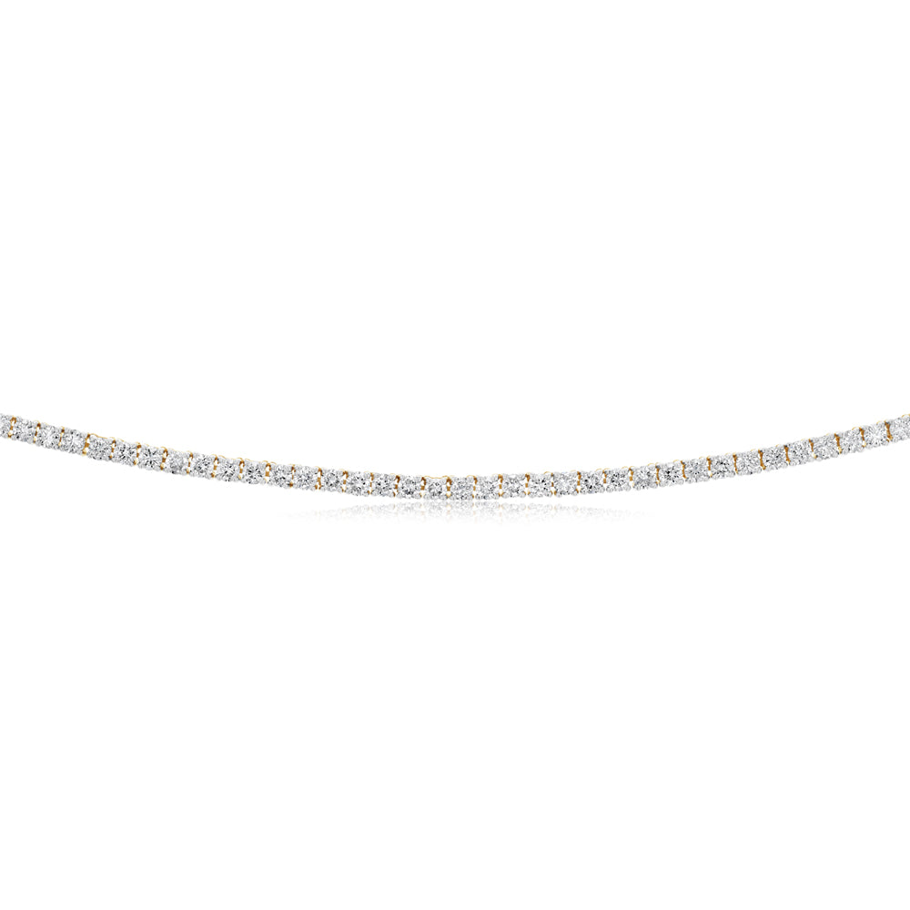Luminesce Lab Grown 5 Carat Diamond 46cm Tennis Necklace in 9ct Yellow Gold