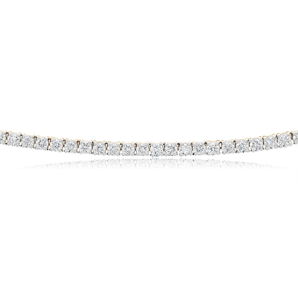 Luminesce Lab Grown 6 Carat Diamond 40cm Tennis Necklace in 9ct Yellow Gold