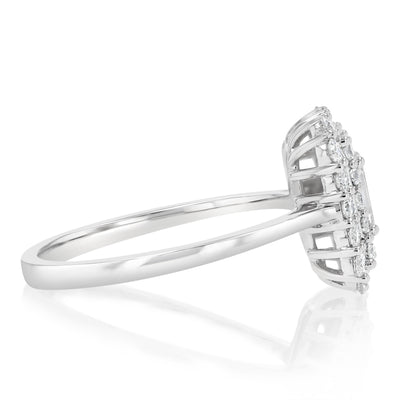 0.73 Carat Luminesce Lab Grown Diamond Emerald Ring in 9ct White Gold