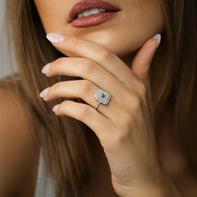 Load image into Gallery viewer, 0.73 Carat Luminesce Lab Grown Diamond Emerald Ring in 9ct White Gold