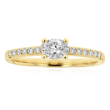Load image into Gallery viewer, 0.41 Carat Luminesce Lab Grown Oval Brilliant Cut Ring in 9ct Yellow Gold