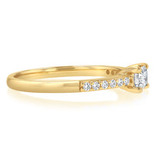 Load image into Gallery viewer, 0.41 Carat Luminesce Lab Grown Emerald Brilliant Cut Ring in 9ct Yellow Gold