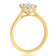 Load image into Gallery viewer, Luminesce Lab Grown 2 Carat Cushion Elongated Cut Diamond Solitaire Ring in 9ct Yellow Gold