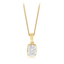 Load image into Gallery viewer, Luminesce Lab Grown 1 Carat Cushion Cut Diamond Solitaire Pendant in 9ct Yellow Gold