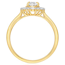 Load image into Gallery viewer, Luminesce Lab Grown 1 Carat Diamond Oval Halo Ring in 9ct Yellow Gold