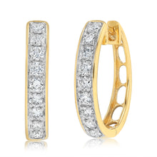 Load image into Gallery viewer, Luminesce Lab Grown 1/2 Carat Diamond Hoop Earrings in 9ct Yellow Gold
