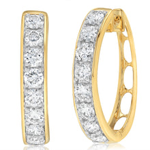 Load image into Gallery viewer, Luminesce Lab Grown 2 Carats Diamond Hoop Earrings in 9ct Yellow Gold