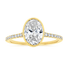 Load image into Gallery viewer, Luminesce Lab Grown 2.23 Carat Diamond Solitaire Bezel Ring in 9ct Yellow Gold