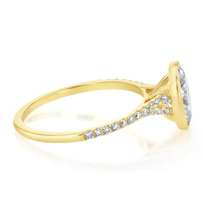 Luminesce Lab Grown 2.23 Carat Diamond Solitaire Bezel Ring in 9ct Yellow Gold