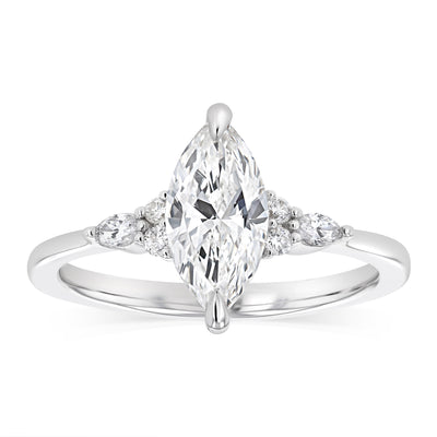 Luminesce Lab Grown 1.10 Carat Diamond Marquise Ring in 9ct White Gold