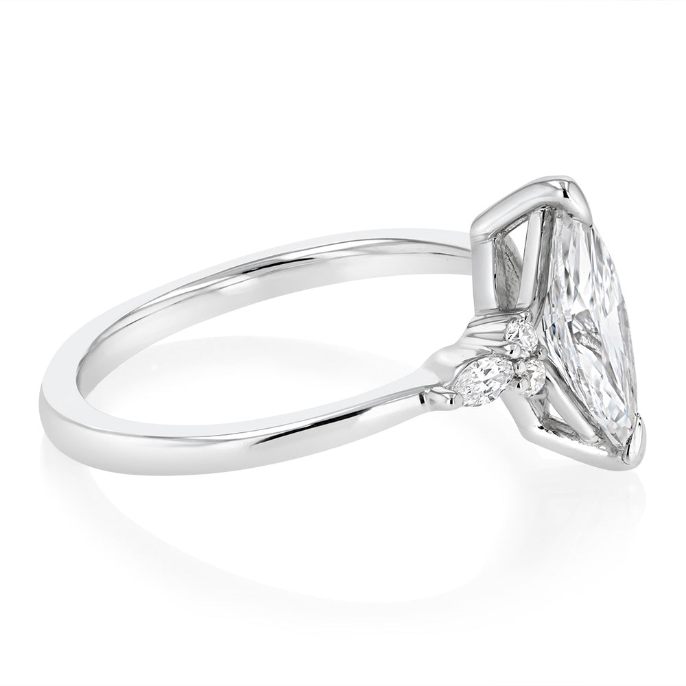 Luminesce Lab Grown 1.10 Carat Diamond Marquise Ring in 9ct White Gold