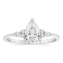 Load image into Gallery viewer, Luminesce Lab Grown 1.10 Carat Diamond Pear Ring in 9ct White Gold