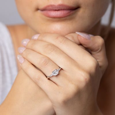 Luminesce Lab Grown 1.10 Carat Diamond Cushion Ring in 9ct White Gold