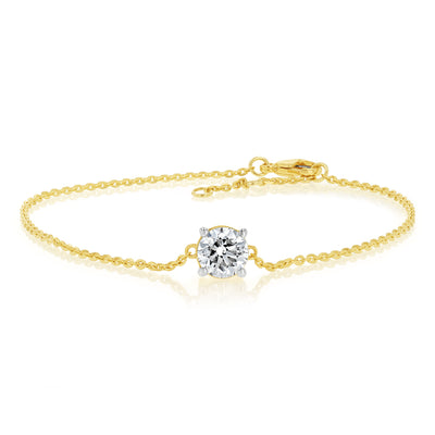 Luminesce Lab Grown 1 Carat Diamond Adjustable Bracelet in 9ct Yellow Gold
