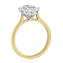 Load image into Gallery viewer, Luminesce Lab Grown 4 Carat Diamond Oval Solitaire Ring in 9ct Yellow Gold