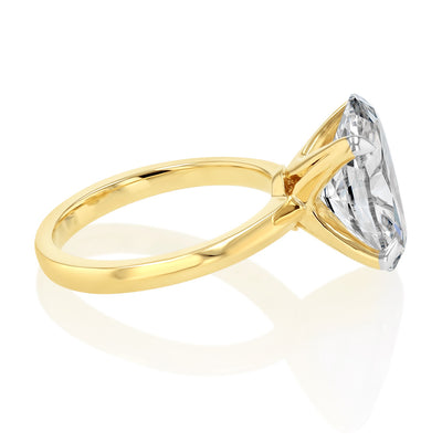 Luminesce Lab Grown 5 Carat Diamond Oval Solitaire Ring in 9ct Yellow Gold