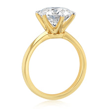Load image into Gallery viewer, Luminesce Lab Grown 5 Carat Diamond Brilliant Solitaire Ring in 9ct Yellow Gold