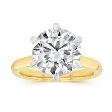 Load image into Gallery viewer, Luminesce Lab Grown 4 Carat Diamond Brilliant Solitaire Ring in 9ct Yellow Gold