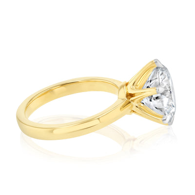 Luminesce Lab Grown 4 Carat Diamond Brilliant Solitaire Ring in 9ct Yellow Gold
