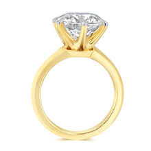 Load image into Gallery viewer, Luminesce Lab Grown 4 Carat Diamond Brilliant Solitaire Ring in 9ct Yellow Gold