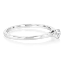 Load image into Gallery viewer, Luminesce Lab Grown 1/10 Carat Diamond Bezel Solitaire Ring in Sterling Silver