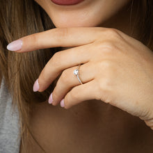 Load image into Gallery viewer, Luminesce Lab Grown 1/4 Carat Diamond Bezel Solitaire Ring in Sterling Silver