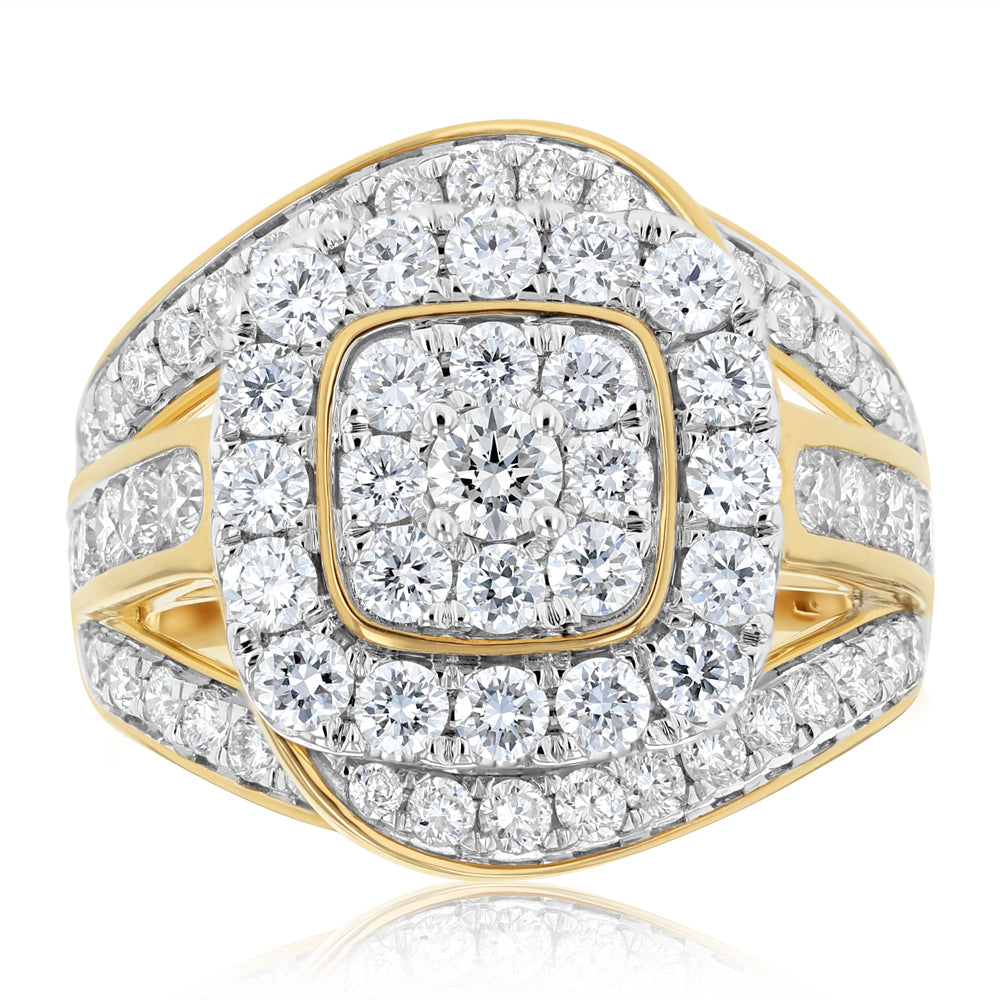Luminesce Lab Grown 2 Carat Diamond Ring in 9ct Yellow Gold