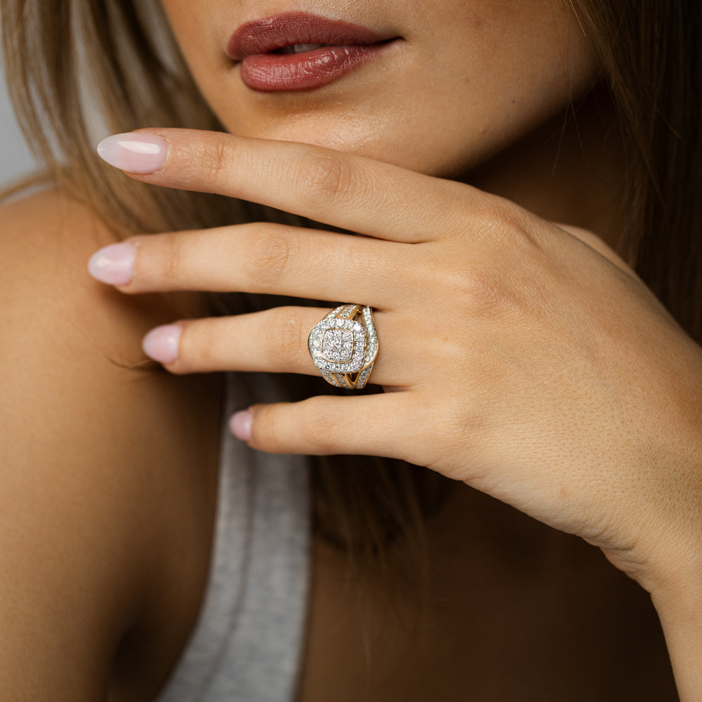 Luminesce Lab Grown 2 Carat Diamond Ring in 9ct Yellow Gold