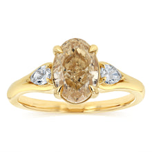 Load image into Gallery viewer, Luminesce Lab Grown 2.30 Carats Diamond Ring with 2 Carats Yellow Oval Centre Diamond in 9ct Yellow Gold
