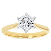 Load image into Gallery viewer, Luminesce Lab Grown 1 Carat Diamond Solitaire Ring in 9ct Yellow Gold