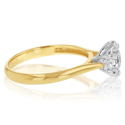 Luminesce Lab Grown 1 Carat Diamond Solitaire Ring in 9ct Yellow Gold