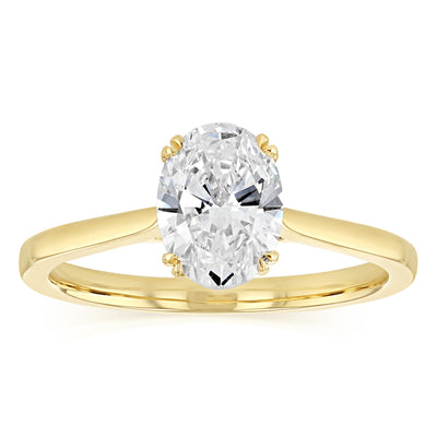 Luminesce Lab Grown 1.20 Carat Diamond Solitaire Oval Ring in 9ct Yellow Gold