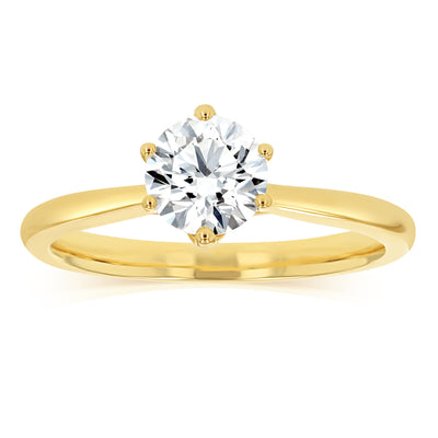Luminesce Lab Grown 1 Carat Diamond Solitaire Ring in 9ct Yellow Gold