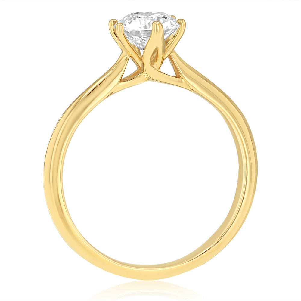 Luminesce Lab Grown 1 Carat Diamond Solitaire Ring in 9ct Yellow Gold