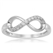 Load image into Gallery viewer, Luminesce Lab Grown Sterling Silver 0.10 Carat Diamond Infinity Ring